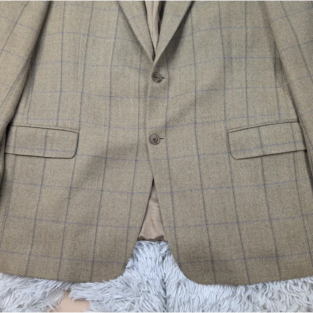Vintage Joseph Abboud Jacket Mens 44 L Lambs Wool Sport Coat Pockets Button Up